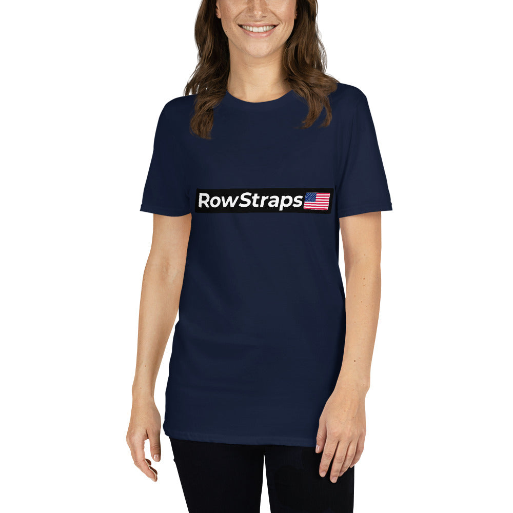 RowStraps Logo White-on-Black T-Shirt