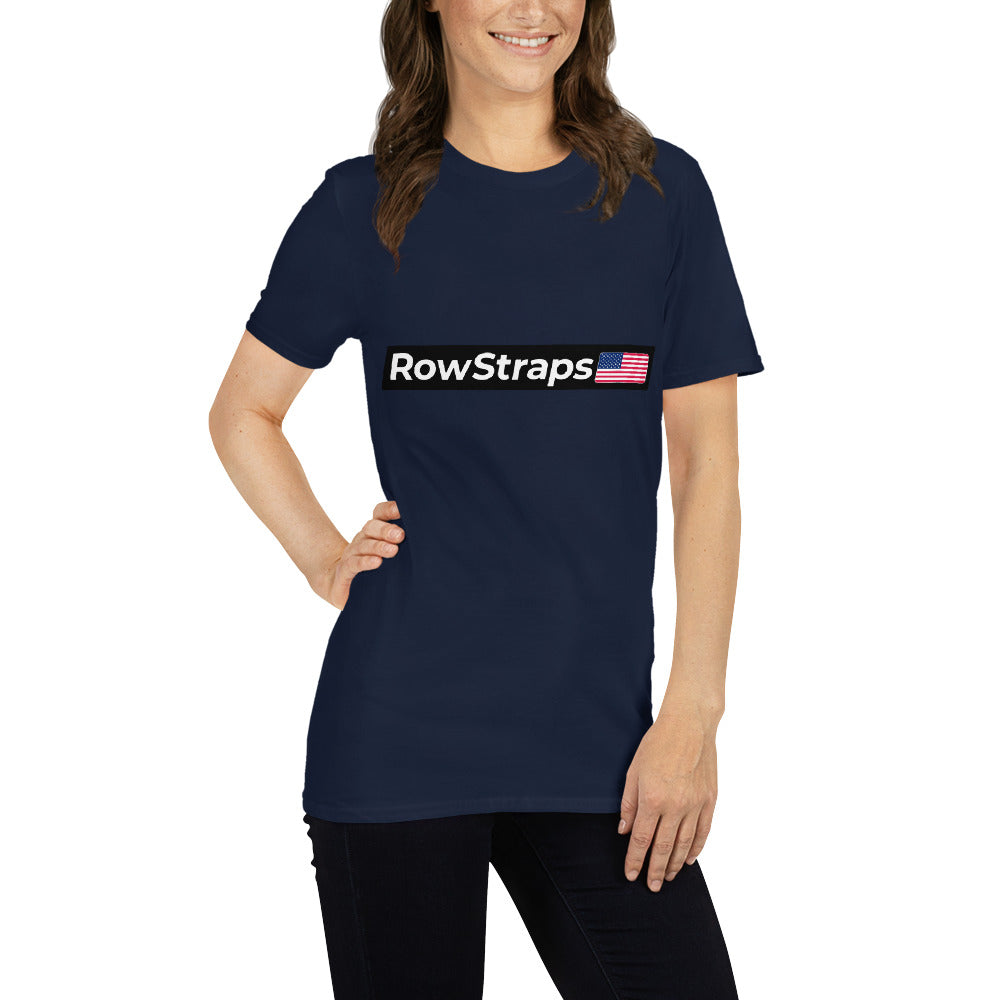 RowStraps Logo White-on-Black T-Shirt