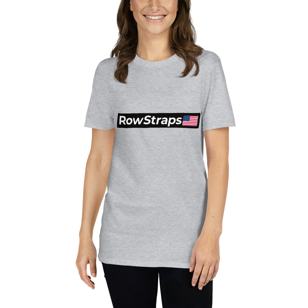 RowStraps Logo White-on-Black T-Shirt