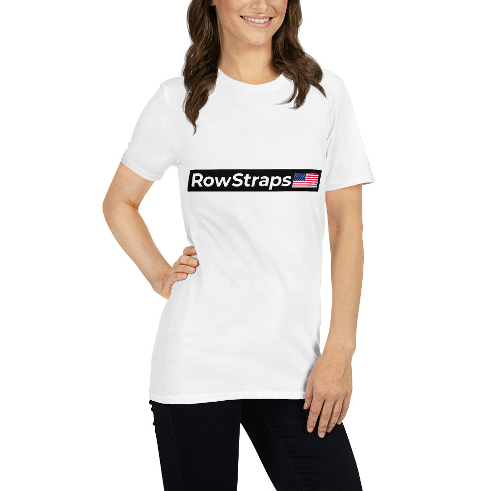 RowStraps Logo White-on-Black T-Shirt